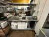 STAINLESS PREP TABLE W/ TWO TIER SHELF AND HEAT LAMP - 3