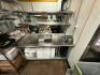 STAINLESS PREP TABLE W/ TWO TIER SHELF AND HEAT LAMP - 5