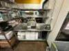 STAINLESS PREP TABLE W/ TWO TIER SHELF AND HEAT LAMP - 6