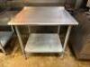 3' STAINLESS STEEL PREP TABLE WITH UNDERSHELF