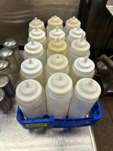 PLASTIC CONDIMENT BOTTLES WITH TRAY