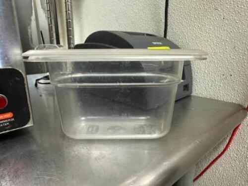 (8)- 1/9TH SIZE PLASTIC INSERTS WITH LIDS