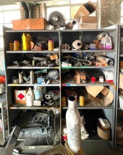 (4) 36" X 24" X 84" METAL SHELVING UNIT (CONTENTS INCLUDED)