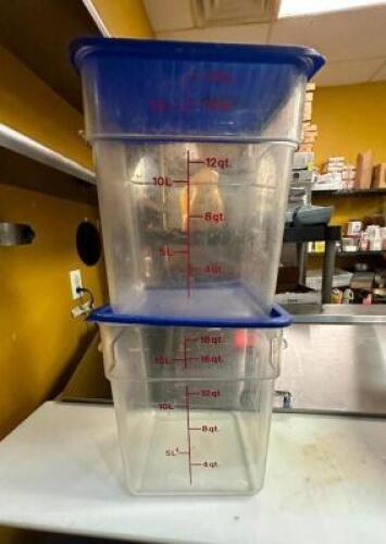 (2)- 18QT FOOD BINS WITH LIDS