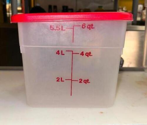 (5)- 6QT FOOD BINS WITH LIDS
