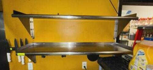 (2)- STAINLESS STEEL WALL SHELVES