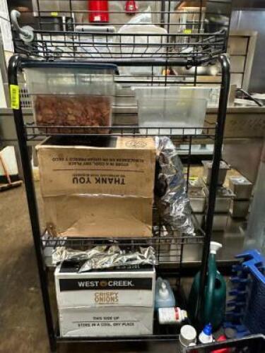 STORAGE SHELF WITH CONTENTS