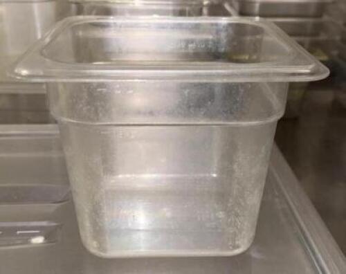 (8)- 1/6TH SIZE PLASTIC INSERTS WITH LIDS