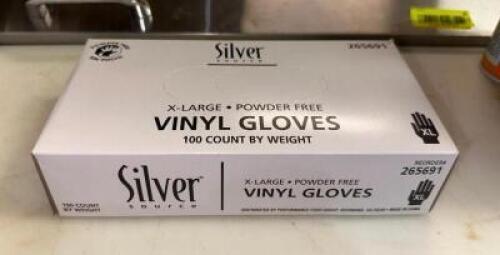 (10)- BOXES OF ASSORTED SIZED VINYL GLOVES