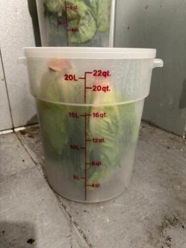(3)- 22QT FOOD STORAGE BINS WITH LIDS