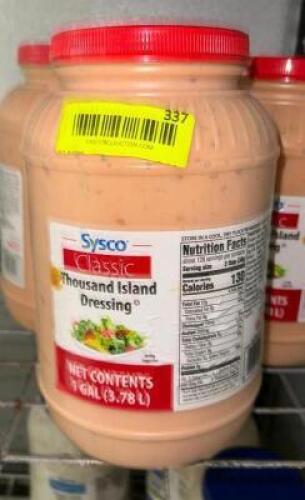 (5)- 1 GALLON JUGS OF THOUSAND ISLAND DRESSING