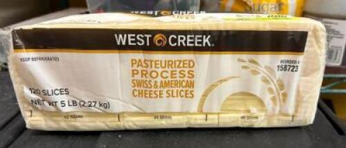 (8)- BLOCKS OF SWISS & AMERICAN CHEESE SLICES