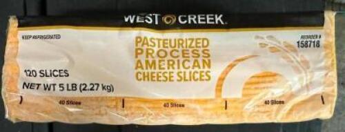 (5)- BLOCKS OF AMERICAN CHEESE SLICES