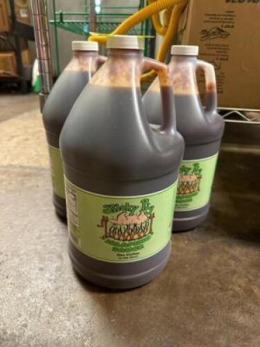 (3)- GALLONS OF STICKY PIG JALAPENO SAUCE