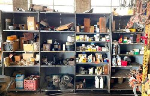 (2) 36" X 24" X 84" METAL SHELVING UNIT (CONTENTS INCLUDED)