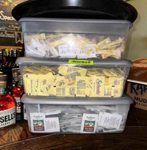 (3) - CONTAINERS OF SUGAR, SWEETENER AND CREAMER - ASSORTED