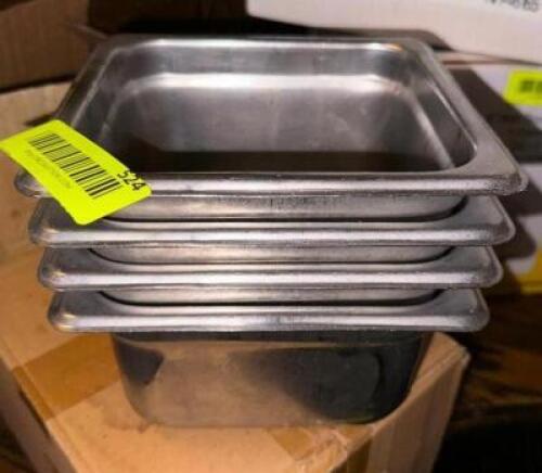 (4) - 1/6 SIZED STAINLESS STEEL INSERTS