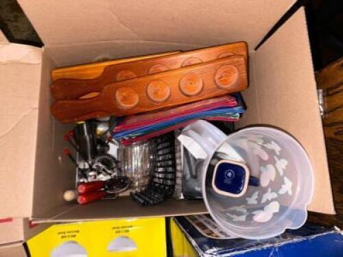 LARGE BOX OF ASSORTED BAR AND HOSTESS TOWER CONTENTS