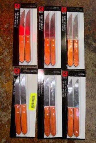 (6) - 2 CT. PACKS OF STEAK KNIVES