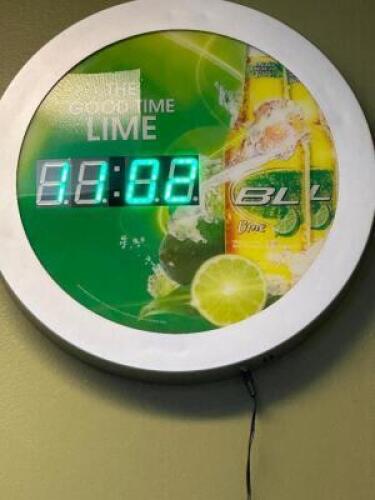 BUD LIGHT LIME DIGITAL WALL CLOCK