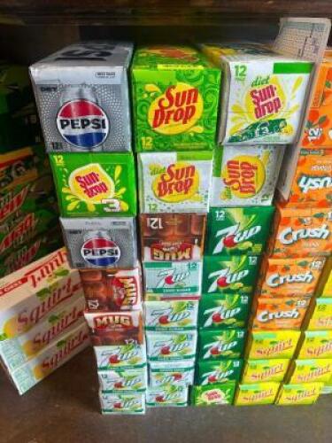 (24) 12 PACK OF CANS ASSORTED SODA.