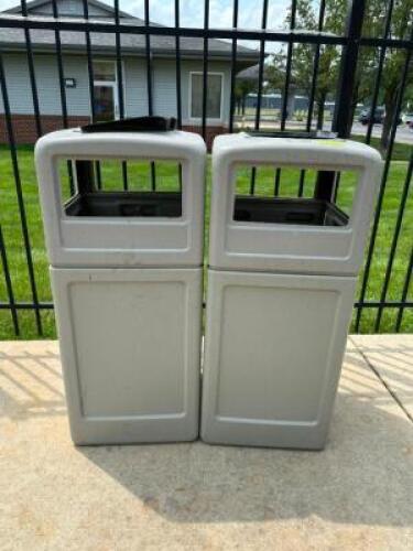 (2)- OUTDOOR TRASH CANS