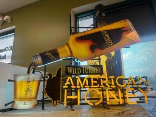 AMERICAN HONEY WILD TURKEY NEON SIGN,
