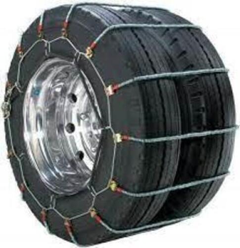 (2) ALLOY RADIAL HEAVY DUTY TRUCK DUALS TIRE TRACTION CHAIN