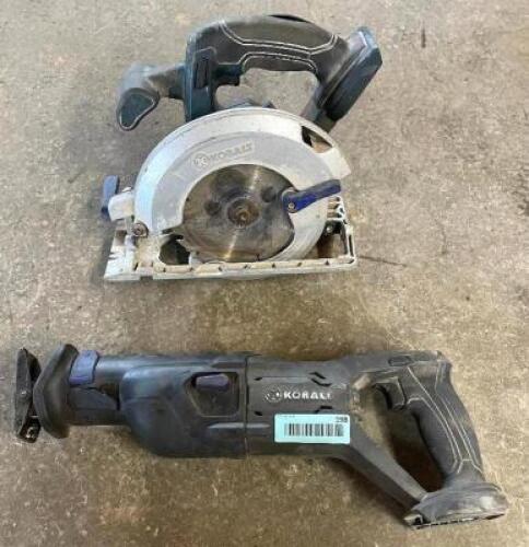 KOBALT 18V RECIPROCATING SAW & CIRCULAR SAW (NO CHARGER, NO BATTERY)