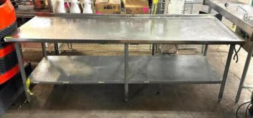 8' STAINLESS STEEL TABLE WITH UNDERSHELF