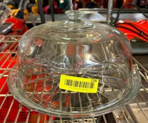 GLASS CAKE PLATTER WITH LID