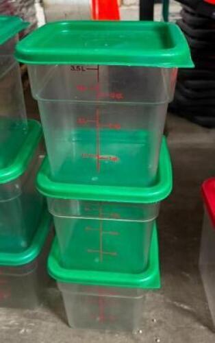 (3) 4 QT. INGREDIENTS BINS WITH LIDS