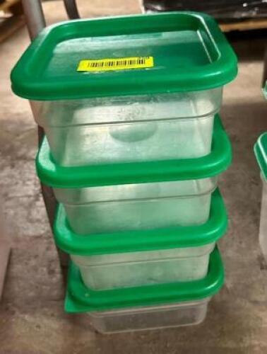 (4) 2 QT. INGREDIENTS BINS WITH LIDS
