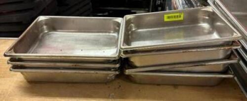 (7) 1/2 SIZE STAINLESS PANS