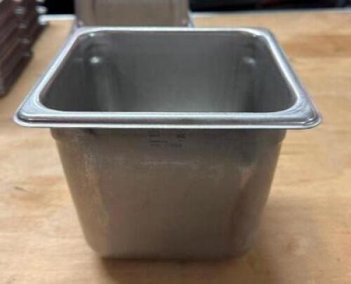 (6) 1/6 SIZE STAINLESS PANS