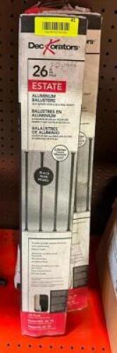 (3)- BOXES OF 26" ALUMINUM BALUSTERS