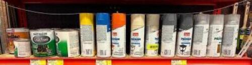 ASSORTED CANS OF SPRAY PAINT
