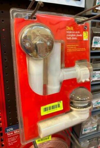 TRIPLEVER STYLE COMPLETE PLASTIC BATH DRAIN