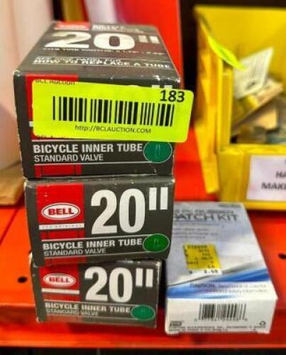 (3) 20" BICYCLE INNER TUBES AND PATCH KIT