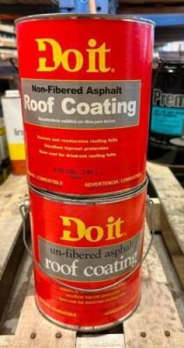 (2)- 1 GALLON CONTAINERS OF NON-FIBERED ASPHALT ROOF COATING