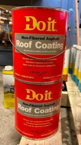 (2)- 1 GALLON CONTAINERS OF NON-FIBERED ASPHALT ROOF COATING