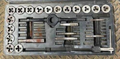 METRIC TAP AND DIE SET (MISSING PIECES, SEE PHOTOS)