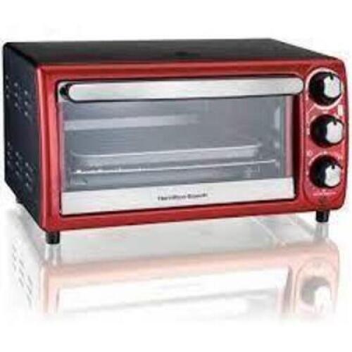 4-SLICE CAPACITY TOASTER OVEN-RED