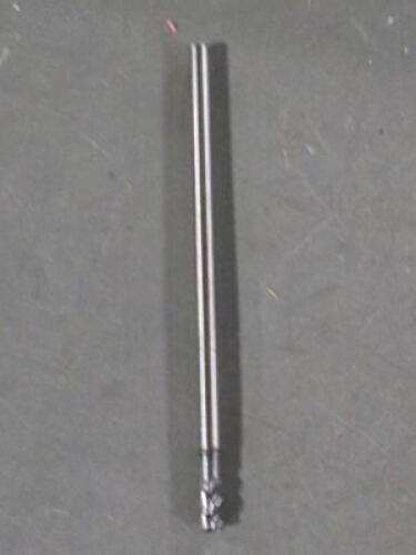 DESCRIPTION: (1)CARBIDE CORNER RADIU END MIL BRAND/MODEL: GWS 310704 SIZE: 1/8" DIA 3/16" LOC 0.0200" RETAIL$: $31.51 QTY: 1