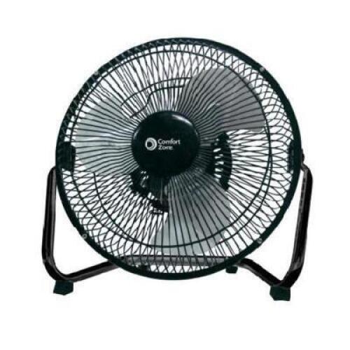9" 3-SPEED FLOOR FAN WITH 180-DEGREE TILT, BLACK
