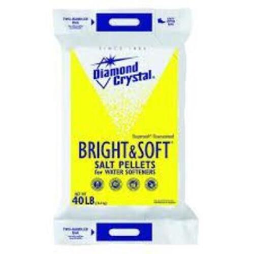 DESCRIPTION: (2) BAGS OF BRIGHT AND SOFT SALT WATER PELLETS BRAND/MODEL: DIAMOND CRYSTAL SIZE: 40 LB RETAIL$: $10.47 EA QTY: 2