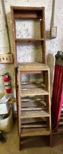 ASSORTED LENGTH WOOD LADDERS
