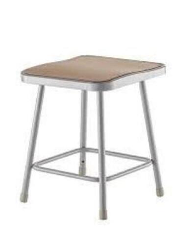 (2) 18" GRAY HARDBOARD SQUARE LAB STOOL