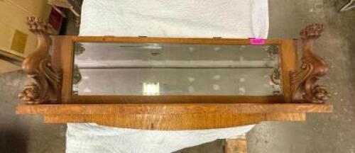 SOLID OAK WALL MOUNTED MIRROR RACK
