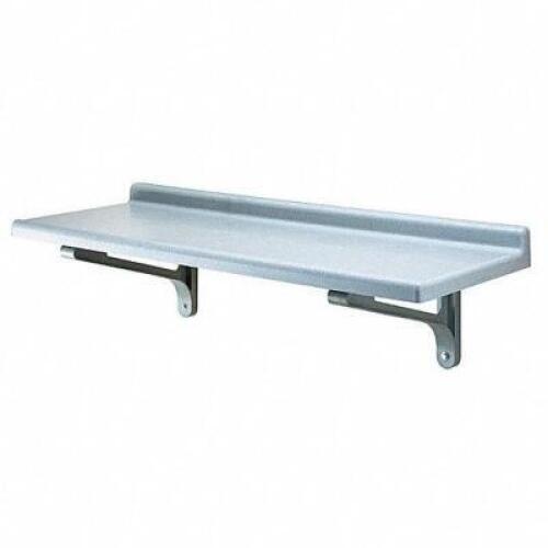 WALL SHELF: SOLID SHELF, 48 IN X 18 IN X 13 1/2 IN, SILVER, 400 LB LOAD CAPACITY PER SHELF